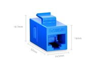 Cat6 RJ45 (8P8C) Unshielded Coupler Keystone Insert Module - Blue