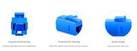 Cat6 RJ45 (8P8C) Unshielded Coupler Keystone Insert Module - Blue