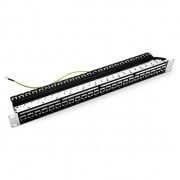 1U 24 Ports Cat6 Shielded Feed-Through High Quality Patch Panel