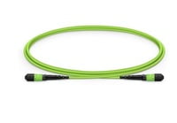 MTP®-12 (Female) to MTP®-12 (Female) OM5 Multimode Elite Trunk Cable, 12 Fibers, Type B, Plenum (OFNP), Lime Green