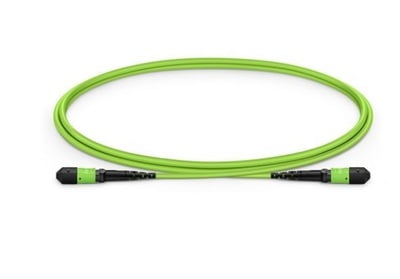 MTP®-12 (Female) to MTP®-12 (Female) OM5 Multimode Elite Trunk Cable, 12 Fibers, Type B, Plenum (OFNP), Lime Green
