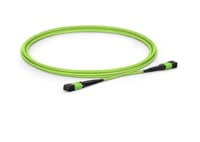 MTP®-12 (Female) to MTP®-12 (Female) OM5 Multimode Elite Trunk Cable, 12 Fibers, Type B, Plenum (OFNP), Lime Green