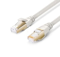 3ft (0.9m) Cat8 Snagless Shielded (SFTP) PVC CMX Ethernet Network Patch Cable, Off-White