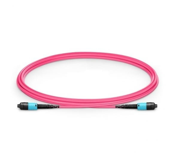 MTP® PRO-12 (Male) to MTP® PRO-12 (Male) OM4 Multimode Elite Trunk Cable, 12 Fibers, Type B, Plenum (OFNP), Magenta