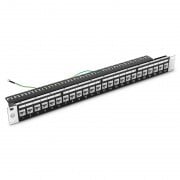 1U 24 Ports Cat6a Shielded Feed-Through High Quality Patch Panel