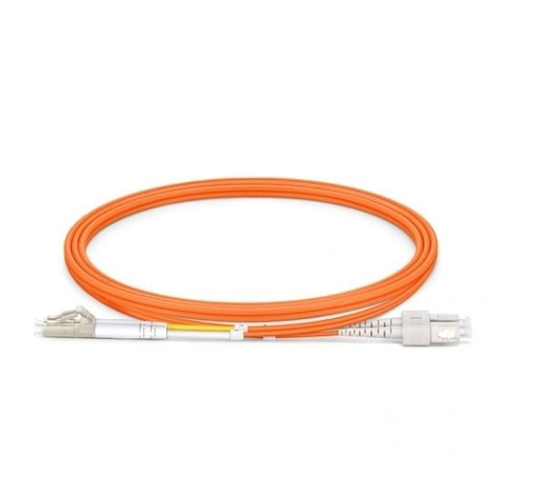 LC to SC UPC Duplex OM2 2.0mm PVC Fiber Patch Cable, 1m