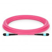 MTP®-12 (Female) to MTP®-12 (Female) OM4 Multimode Elite Trunk Cable, 12 Fibers, Type A, Plenum (OFNP), Magenta