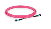 MTP®-12 (Female) to MTP®-12 (Female) OM4 Multimode Elite Trunk Cable, 12 Fibers, Type A, Plenum (OFNP), Magenta