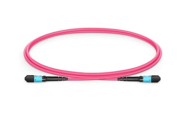 MTP®-16 APC (Female) to MTP®-16 APC (Female) OM4 Multimode Elite Trunk Cable, 16 Fibers, Plenum (OFNP), Magenta, for 400G Network Connection