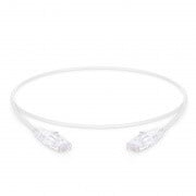 1ft (0.3m) Cat6 Snagles Unshielded (UTP) PVC CM Slim Ethernet Network Patch Cable, Blanc