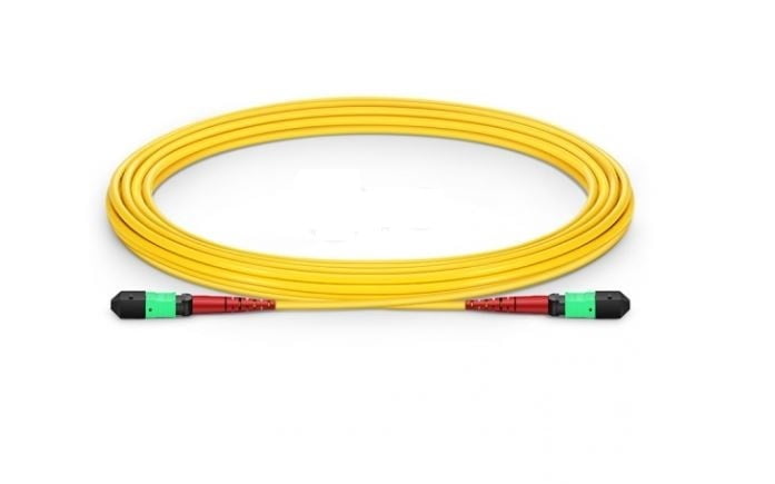 MTP®- 24 (Female) to MTP®- 24 (Female) OS2 Single Mode Elite Trunk Cable, 24 Fibers, Type A, Plenum (OFNP), Yellow