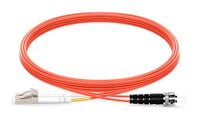 LC to ST UPC Duplex OM2 2.0mm PVC Fiber Patch Cable, 1m