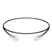 1ft (0.3m) Cat6 Snagles Unshielded (UTP) PVC CM Slim Ethernet Network Patch Cable, Black